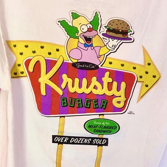 Simpsons Tops - The Simpsons Krusty the Clown Novelty T-Shirt Funny Unisex Graphic Size Small